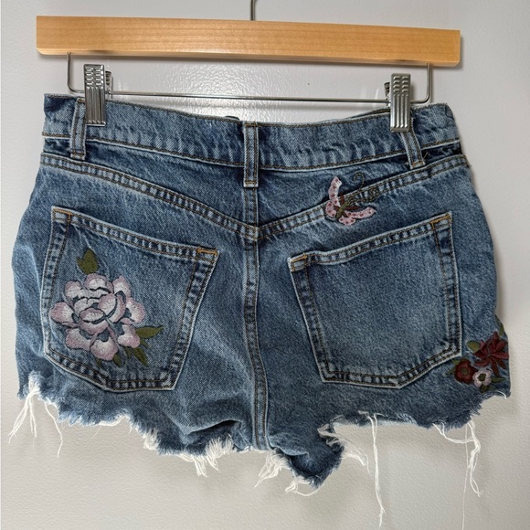 Reformation Denim Shorts with Floral Embroidery - Picture 8 of 11